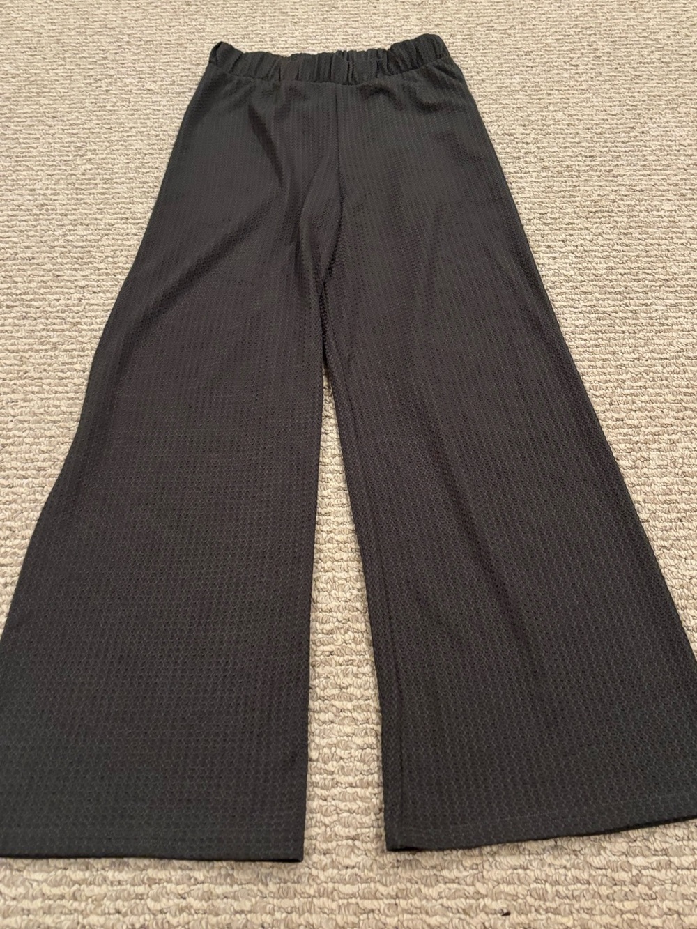 Francesca’s Women’s Small Casual Wide Leg Waffle Knit Dark Green New Pull On